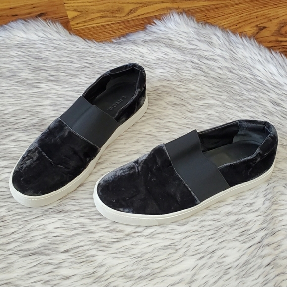 Vince Shoes - Vince Corbin Black Velvet Sneakers Size 7